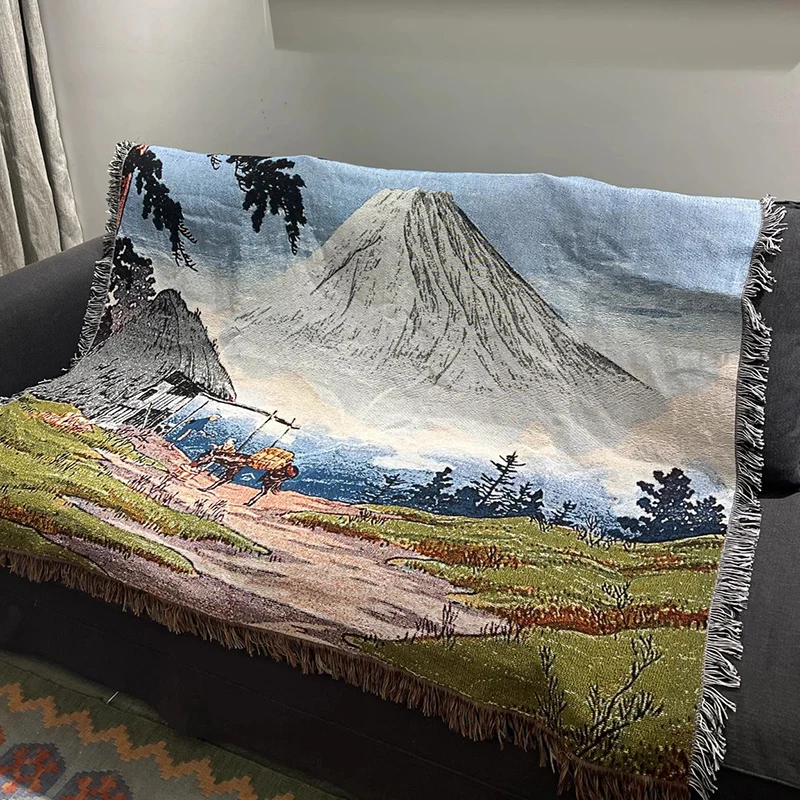 Scenic Spot Life Throw Blanket Decorations For Home Multifunction Sofa Covers Cobertor Dust Cover Bar Art Blankets For Bed