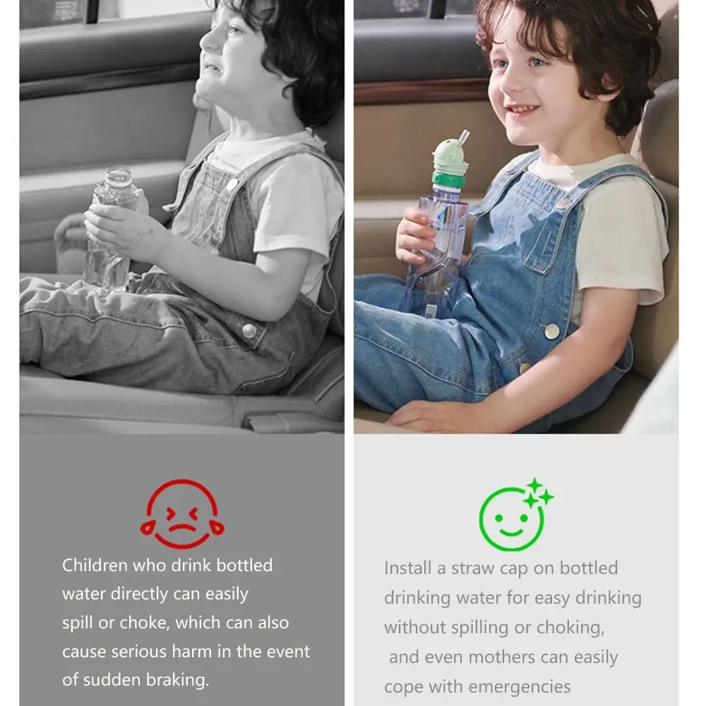 

Крышка для детской бутылочки с силиконовой трубочкой в виде мультяшного динозавра, сменная крышка-колпачок 2 в 1 с трубочкой для кормления и питья