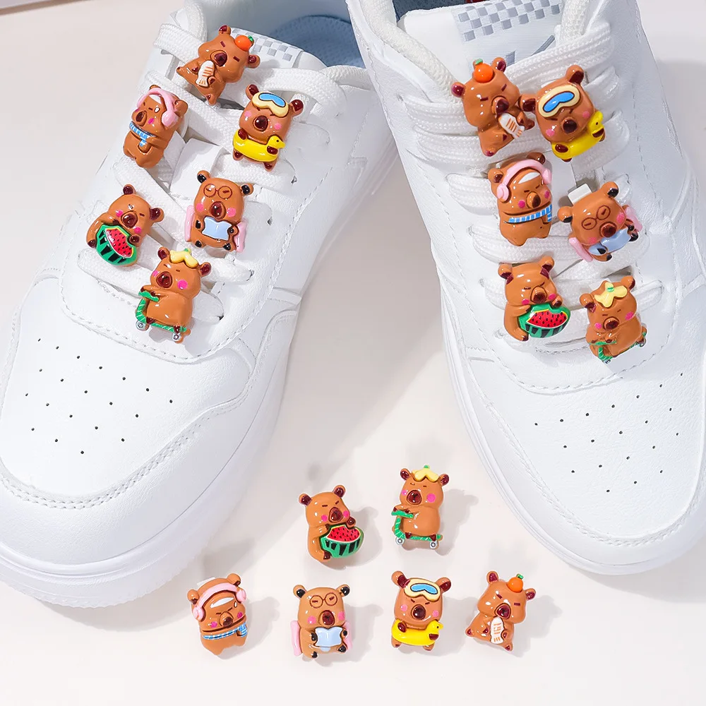 Cute Capybara Shoelace Charm Accessories  DIY Detachable Sneakers Charms Decor for Christmas Birthday Gifts Party Favor