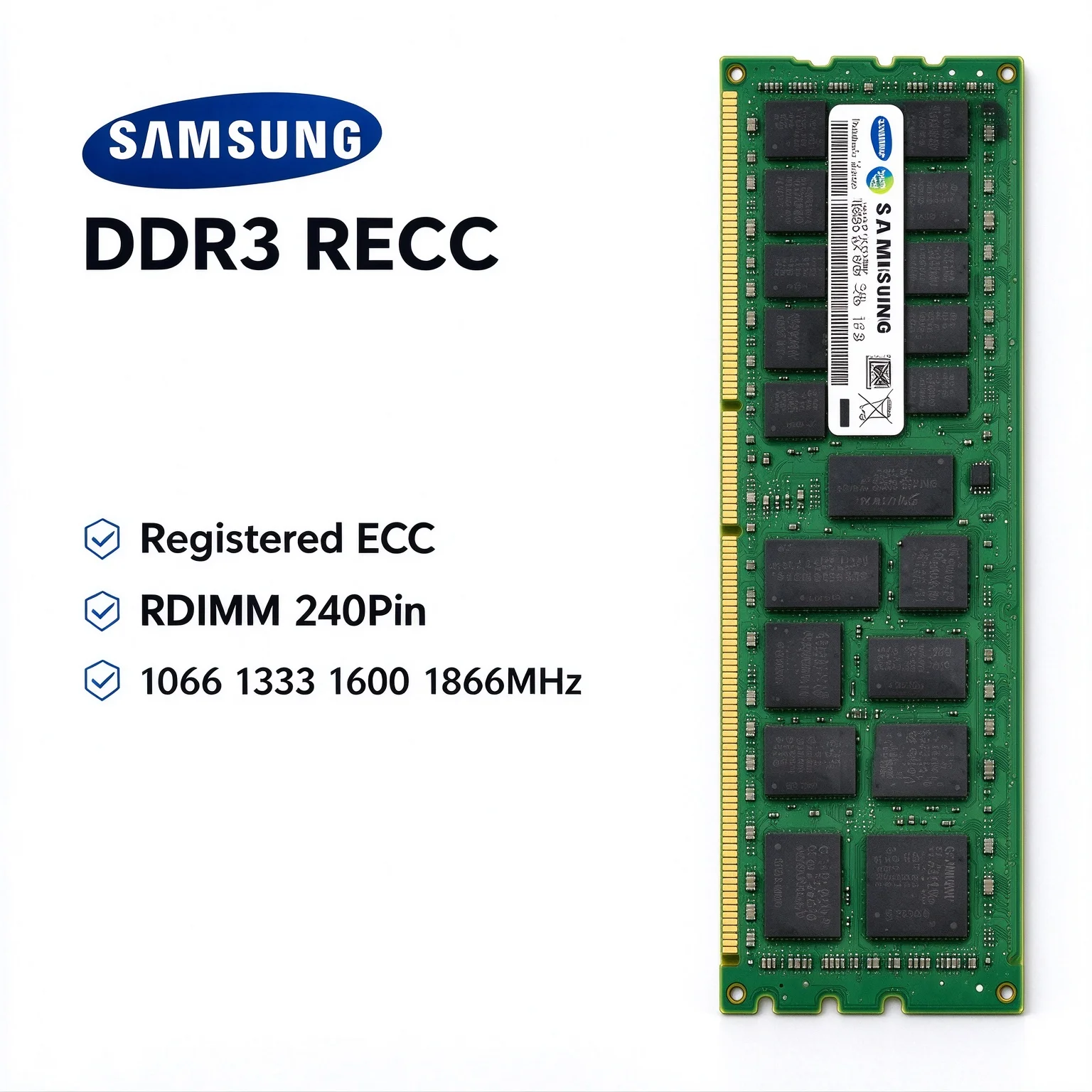 Samsung DDR3 RECC Server RAM REG ECC RDIMM 8GB 1600MHz PC3-12800R 240Pin Memory Module For X79 X58 Xeon Server Workstation
