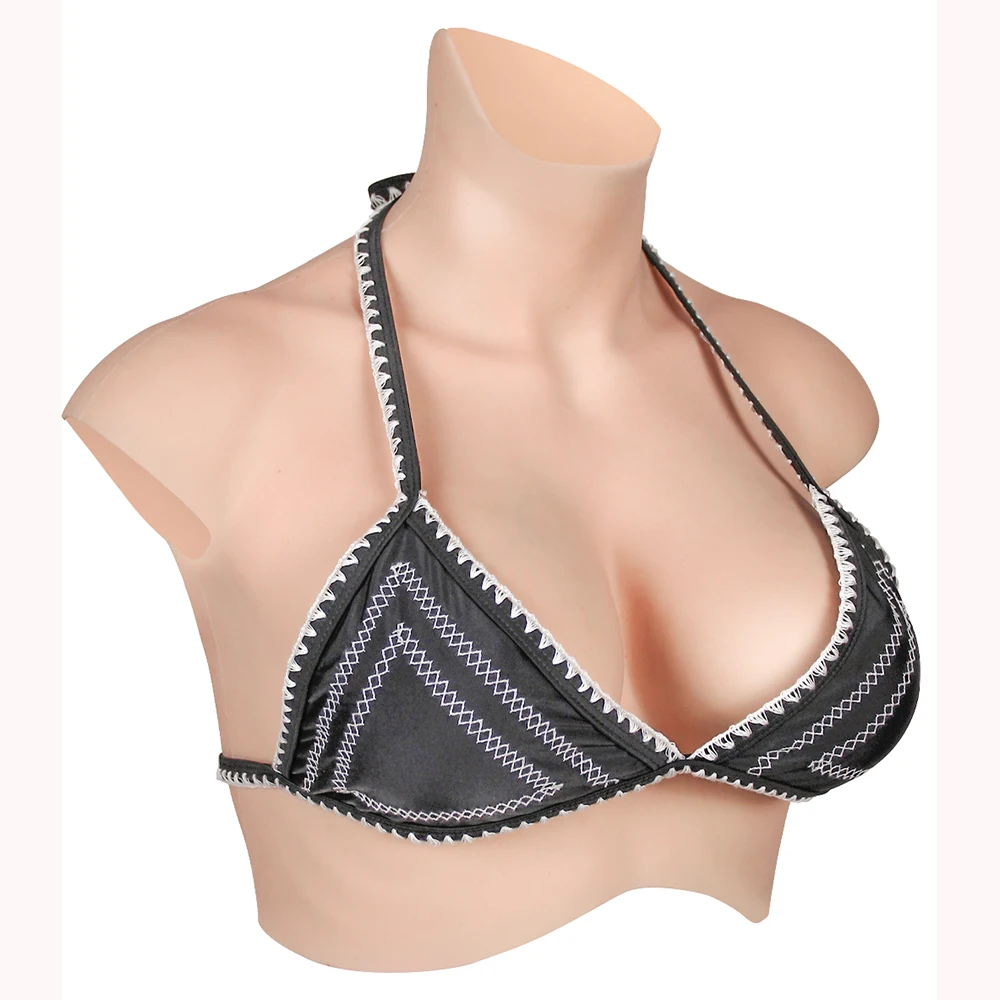 

KOOMIHO 7G Realistic Artificial Boobs High Collar Neck Silicone Breast Forms Enhancer Crossdresser Drag Queen Trandsgender