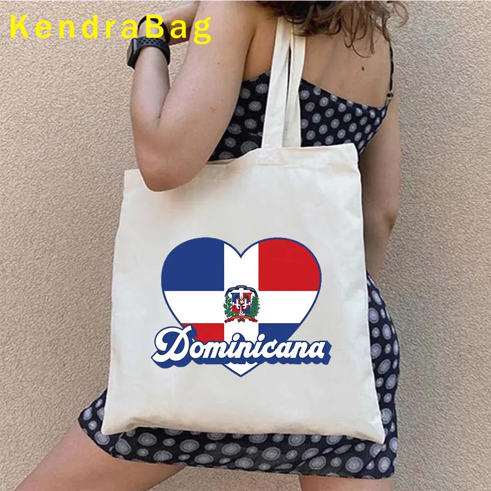 Punta Cana Sunset Dominican Republic Flag Map Dominic Girl Santo Domingo Love Gift Shopper Canvas Tote Bag Eco Shopping Handbags