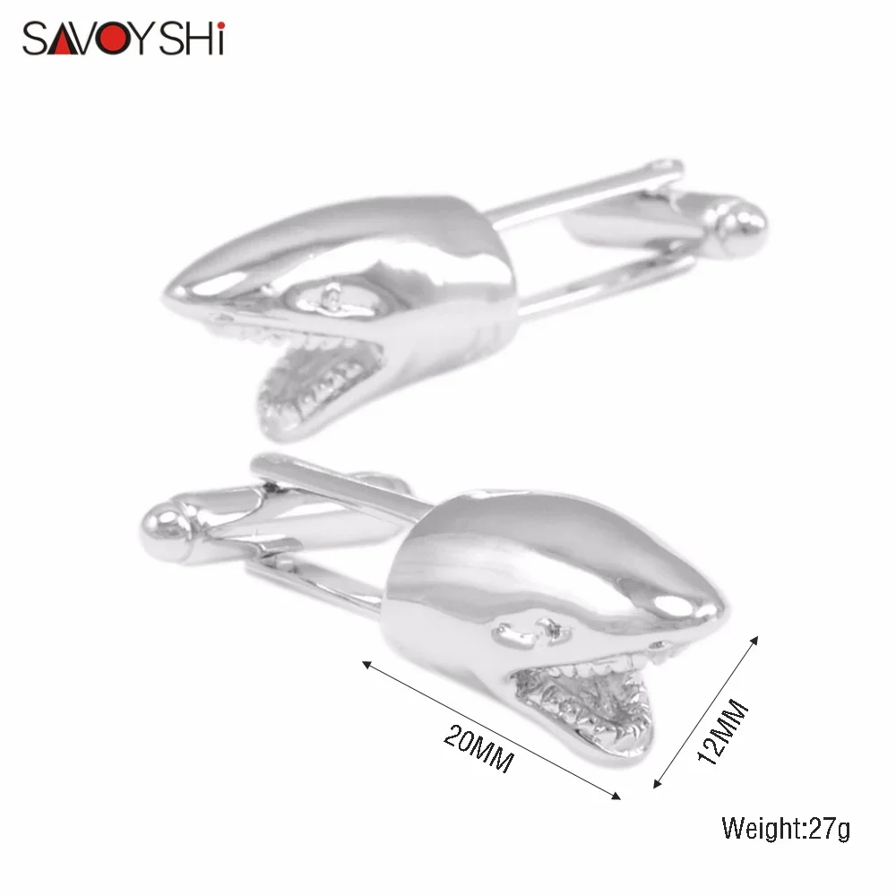 SAVOYSHI Novelty Shark Modeling Cufflinks for Mens Shirt Cuff Accessories High Quality Animal Cuff links Fashion Brand Jewelry