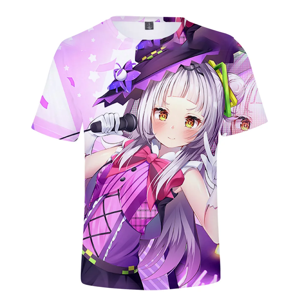 HOLOLIVE VTuber Murasaki Shion 3D Printed Summer Men Women Short Sleeve kids T-shirt Streetwear Kawaii Tee Tops