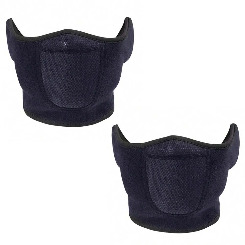 

2Pcs Soft Fashion Half Face Cover Mask Breathable Windproof Ear Running Masks Simplicity Thermal Fleece Ear Cover Cold Weather