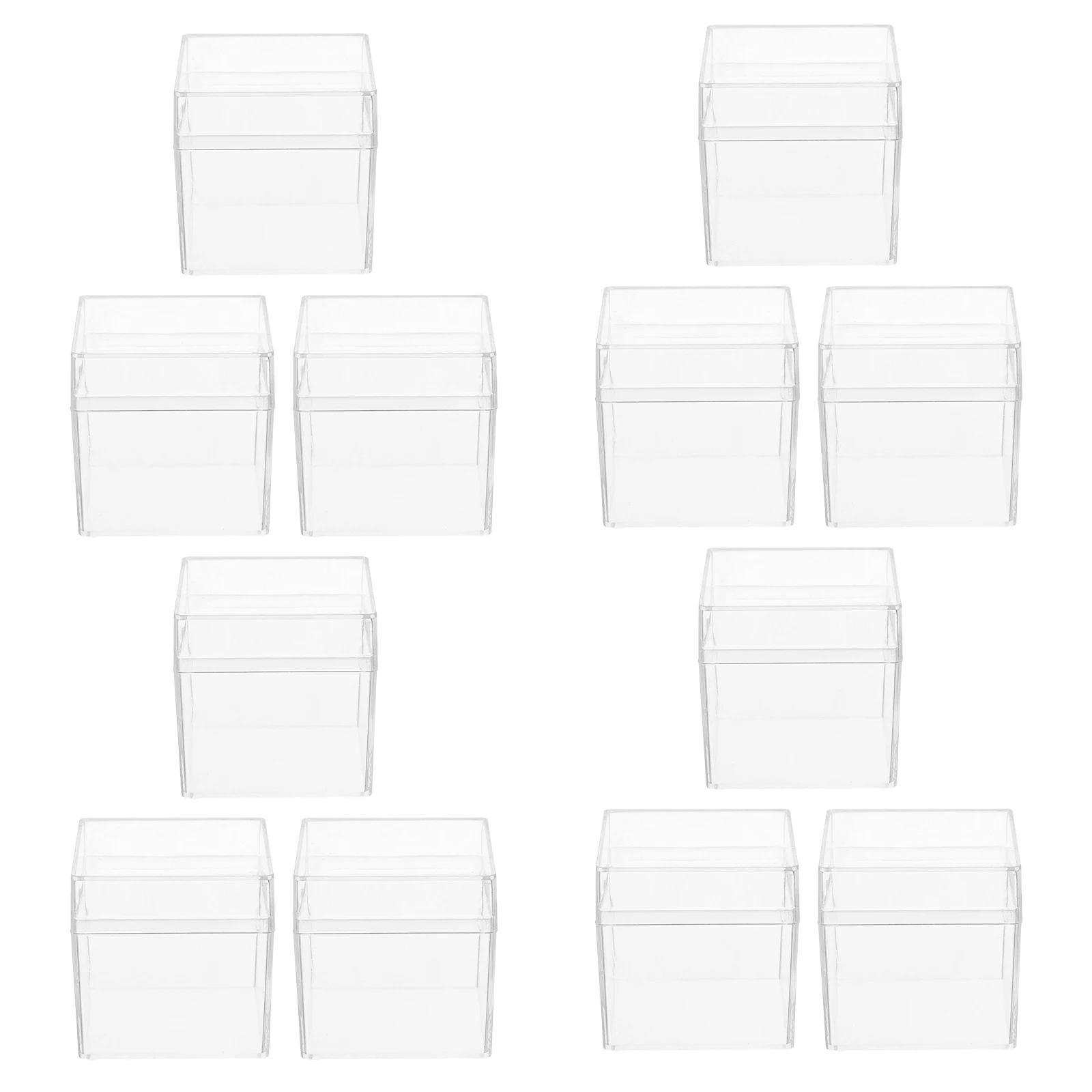 

24 Pcs Square Transparent Box Carton Jewelry Clear Treat Boxes Favor Cube Candy Small Containers with Cover Storage
