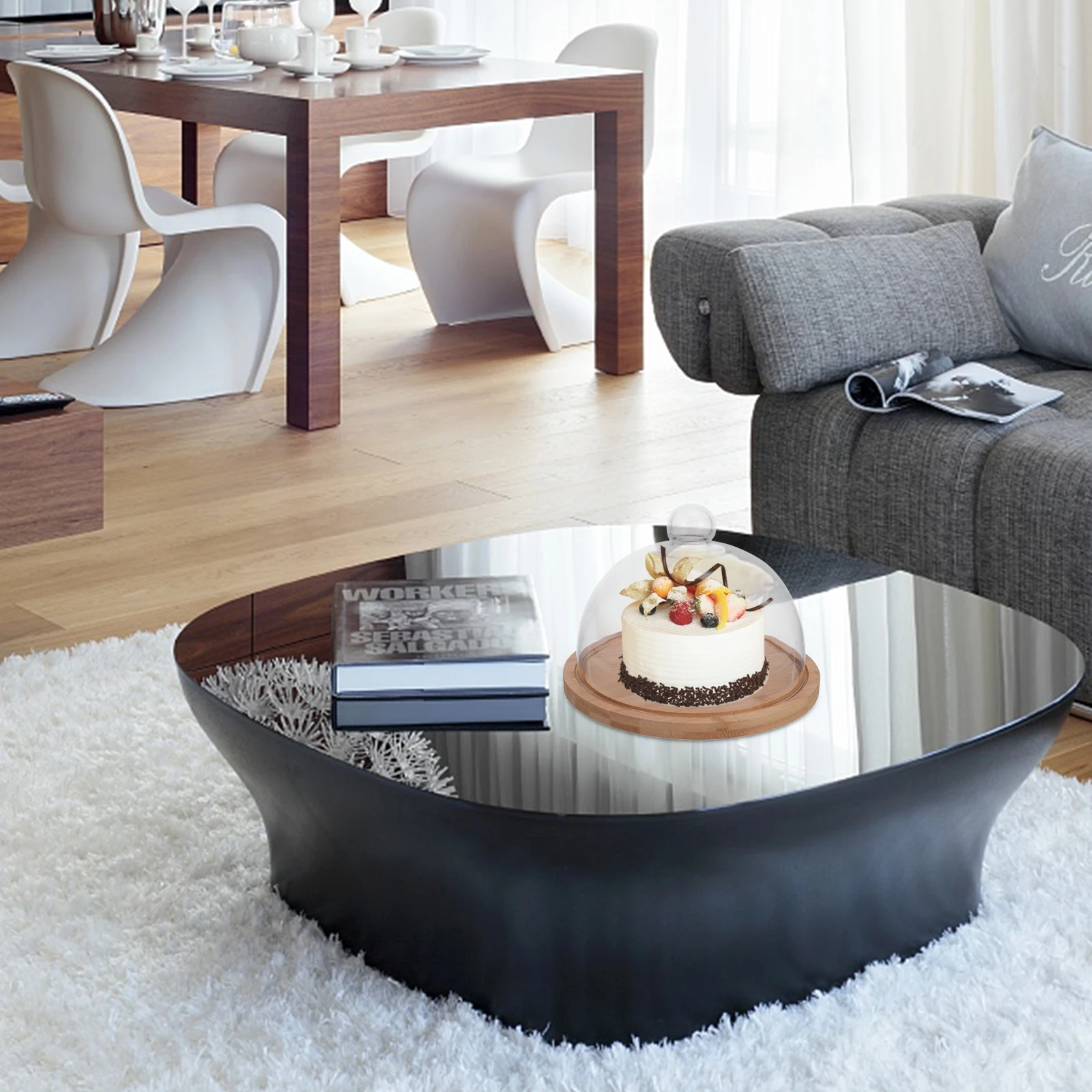 

Display With Glass Lid Thickened Storage Dish For Desserts Household Tableware Dustproof Cake Container Cheese
