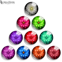 10mm 12mm 20mm 25mm 30mm 40mm 817 Daisy Leaves Mix Round Glass Cabochon Jewelry Finding 18mm Snap Button Charm Bracelet