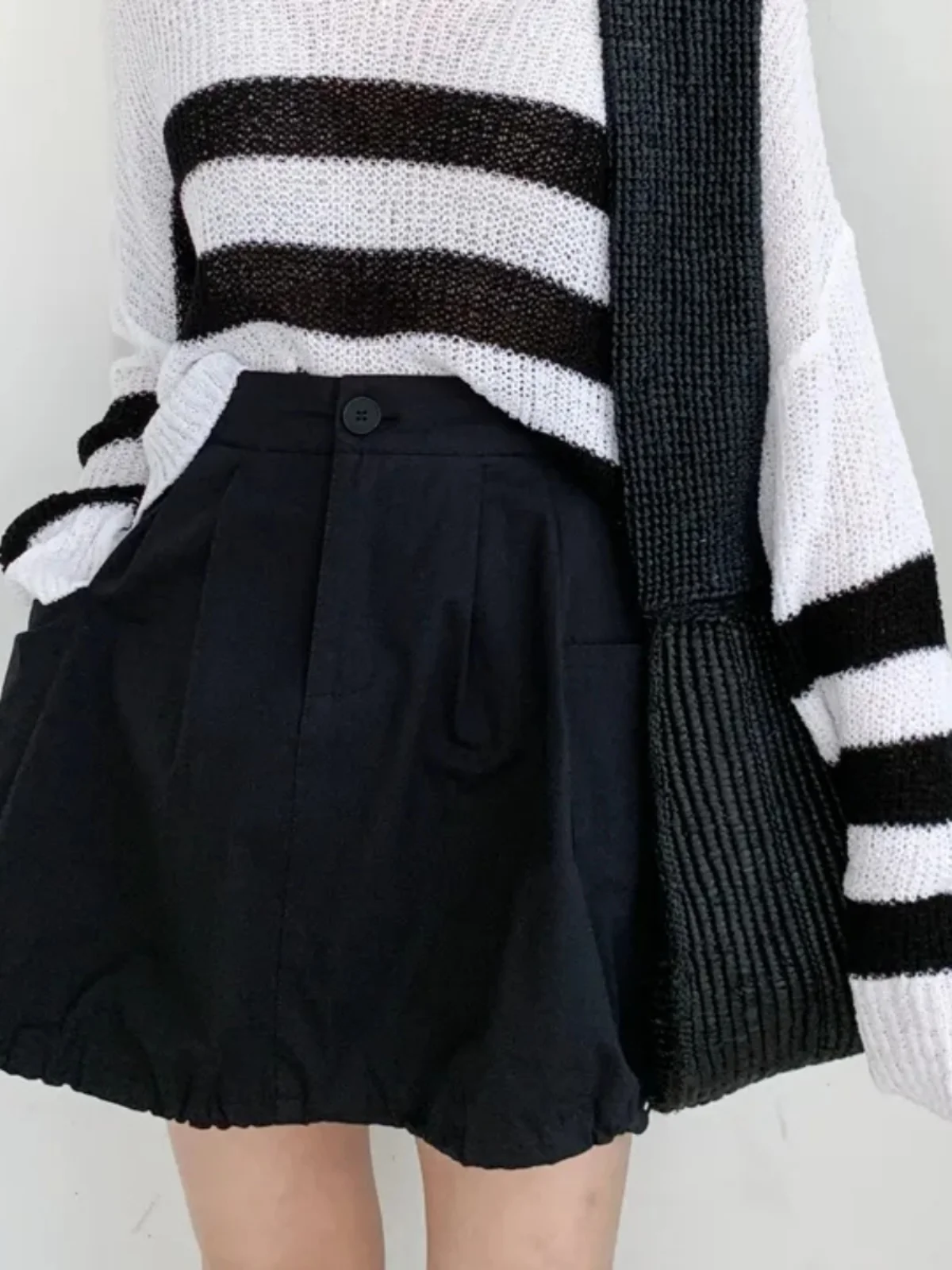 

Юбка трапециевидной формы Aure, женская корейская юбка с высокой талией, уплотнительный дизайн, юбка с цветочным принтом для поездок на работу