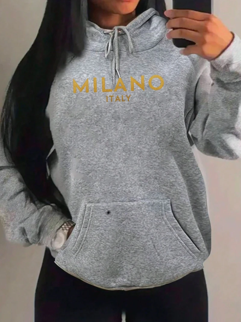 

2025 Autumn and Winter Women Oversized Hoodie Italian Travel Inspired Pullover High-end Luxury Is for Both Men and Women Top Y2k