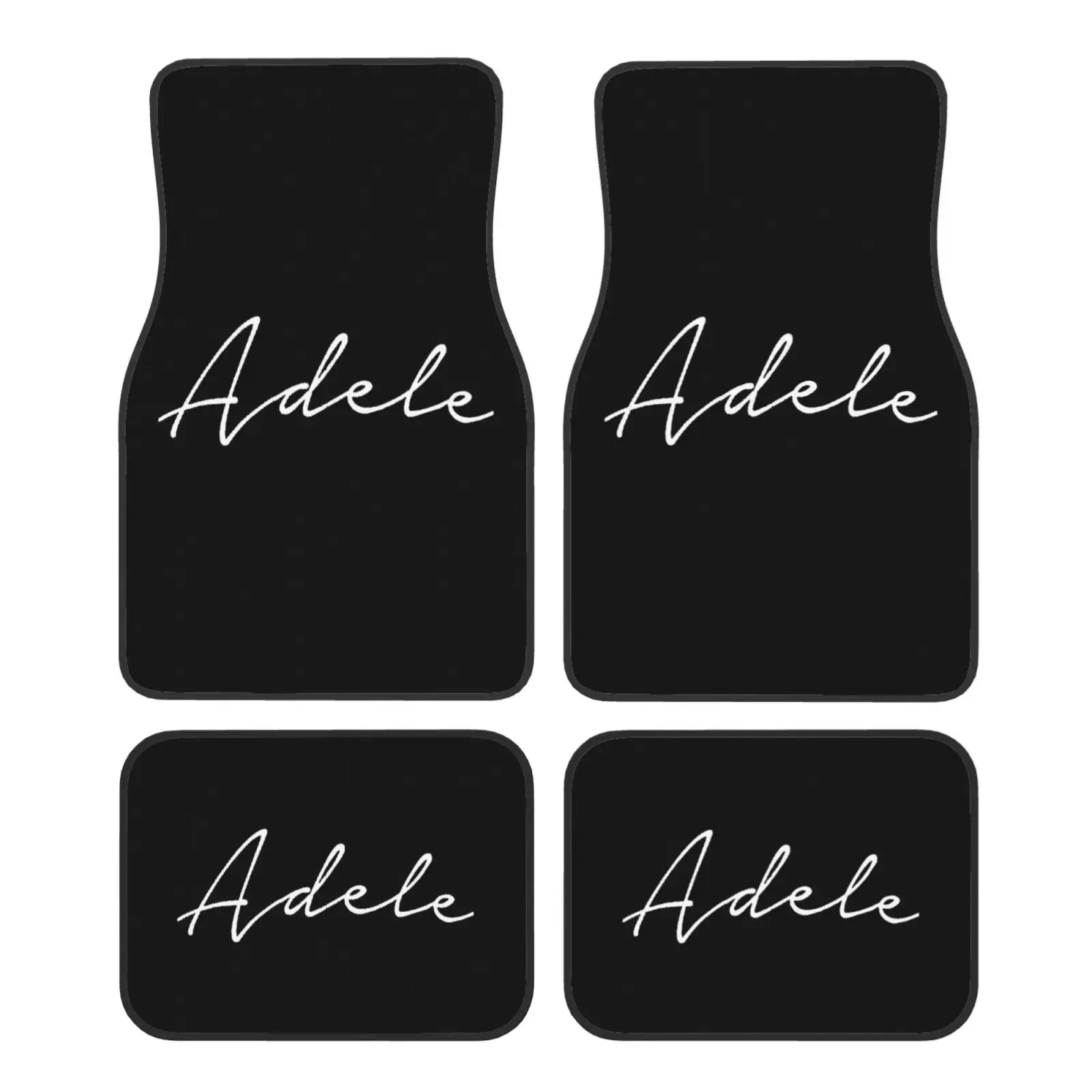 

Adele Font pattern Car Floor Mats of 4 Pieces Anti Slip Front and Rear Foot Mats Universal Car Accessories for SUV Van Truck