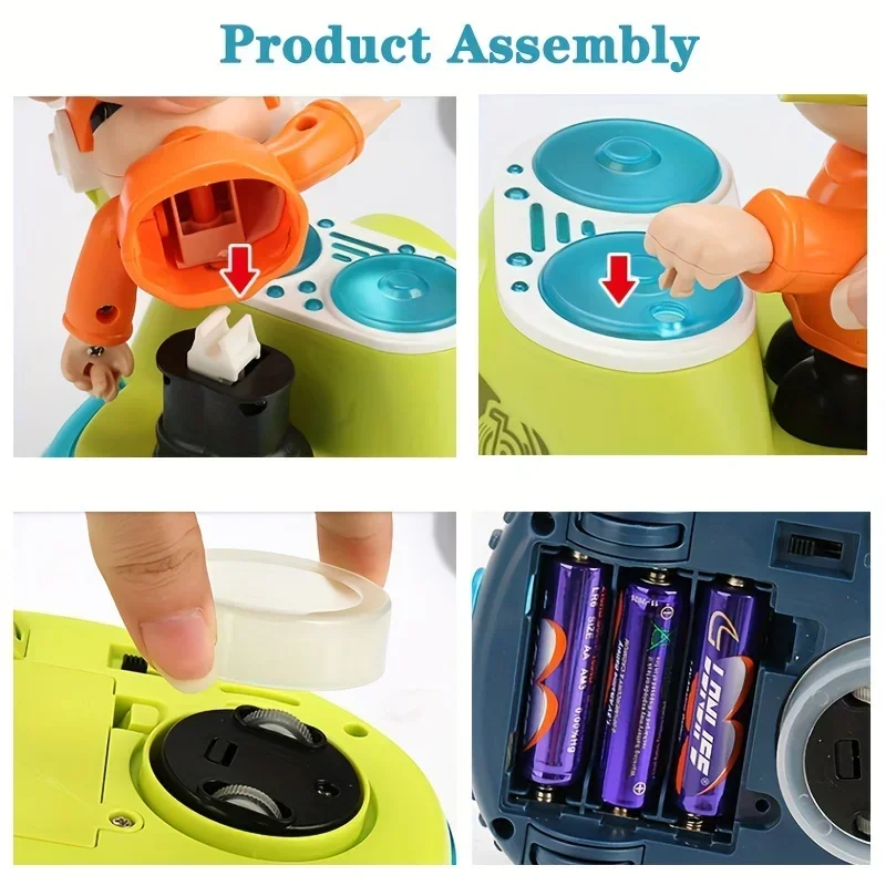 Bouncing DJ Boy Musical Toys for Baby Tummy Time Toy Toddler Early Educational Music Toy Sensory Birthday Gift for Boys Girls