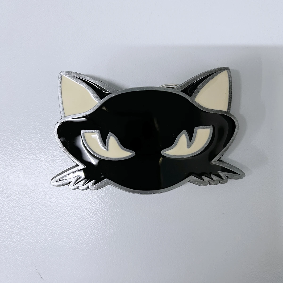 إبزيم حزام عتيق للقطط ، مينا سوداء ، شحن مجاني