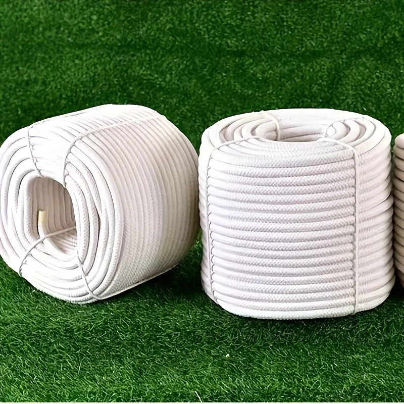 

100M Heavy-Duty Cotton Core Rope - Soft & Durable for Skipping, Clothesline, Flagpole, Binding & Camping - Versatile Outdoor Acc