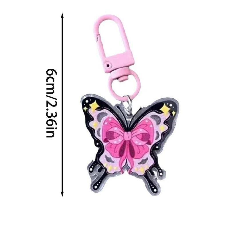 Retro Colorful Y2K Butterfly Phone Chains Charms Keychain Bag Pendants Cute Sweet Cool Girl Keyring Fashion Acrylic Accessories