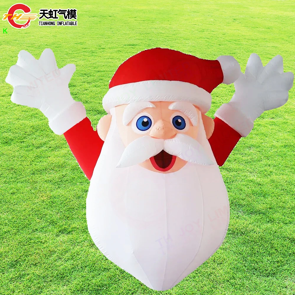 Outdoor Giant Christmases Decorations Inflatable Santa Head Model Blow UP Inflatable Toys for Xmas Advertising Carnival Party