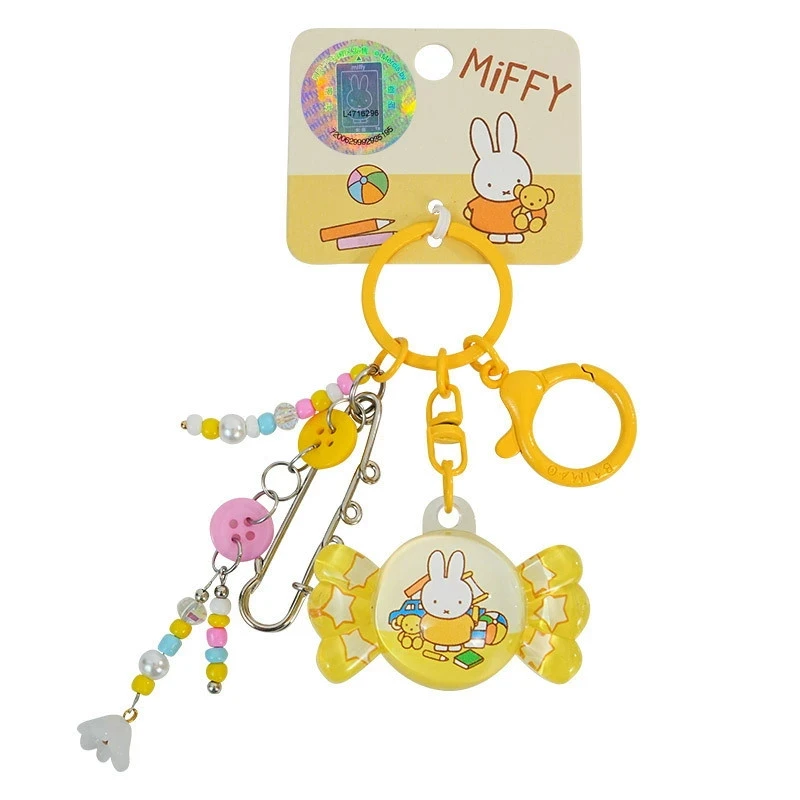 Anime Miffy Cartoon Rabbit Kawaii Candy Model Pendant Keychain Cute Girlish Creative Diy Keychain Schoolbag Gift
