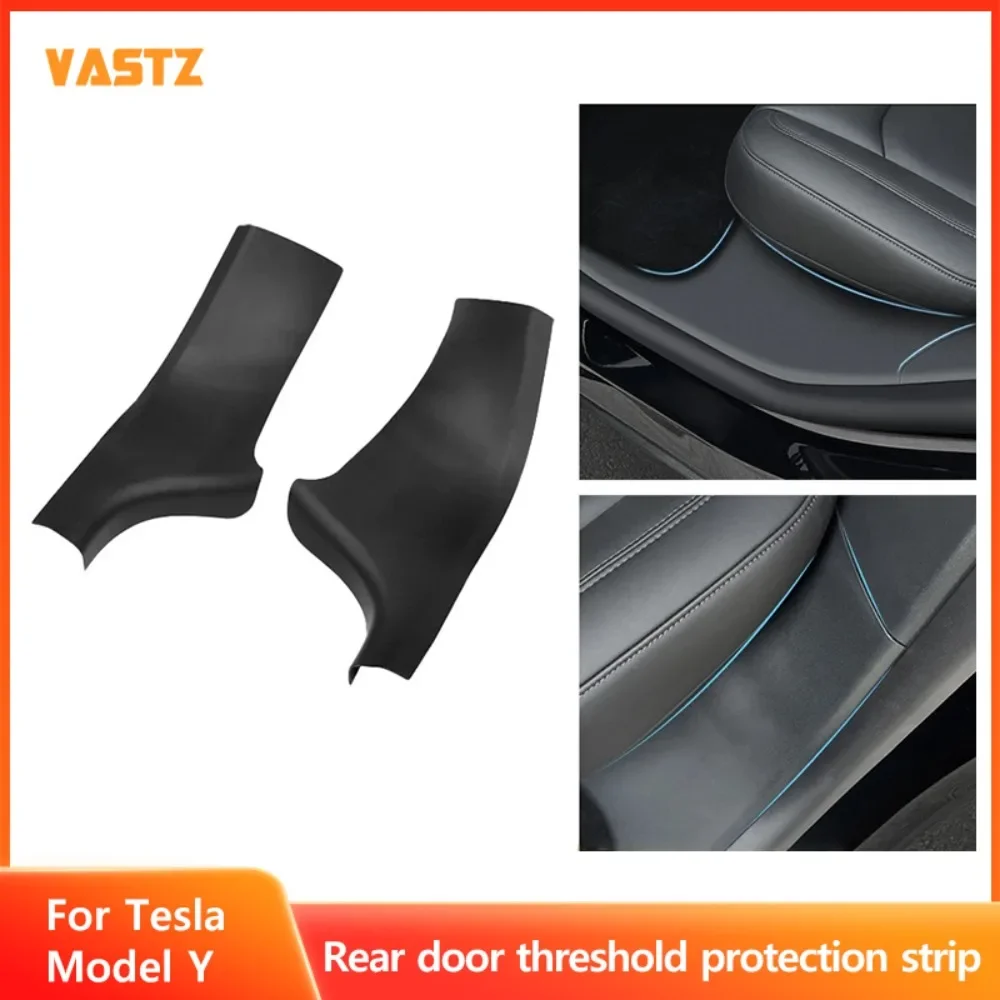 

VASTZ Rear Door Sill Guards for Tesla Model Y ABS Inner Protector Plate Cover Trim Car Anti-Dirty Bumper Welcome Pedal Kick Pad