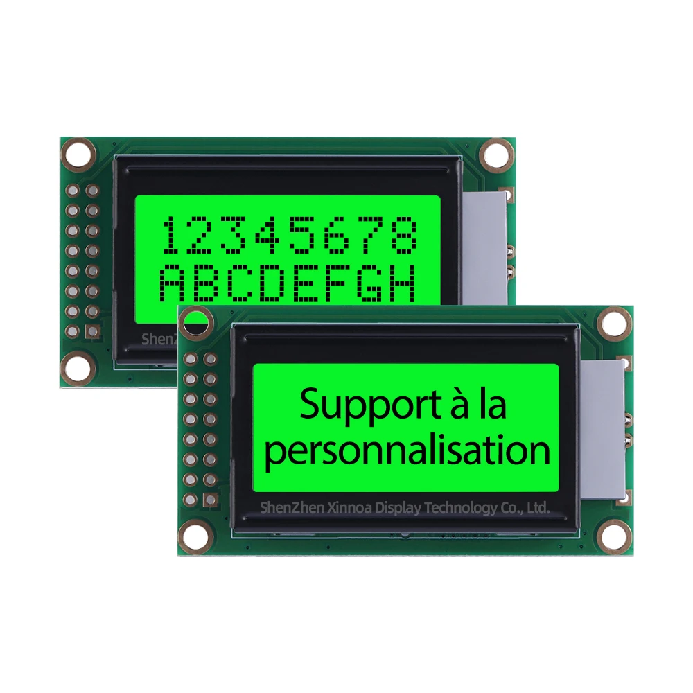 Lcd Hoge Helderheid Scherm 0802 Lcd Spanning 3.3V Ijs Blauwe Film Zwarte Letters Europese 0802b 3.3V Karakter Lcd Module