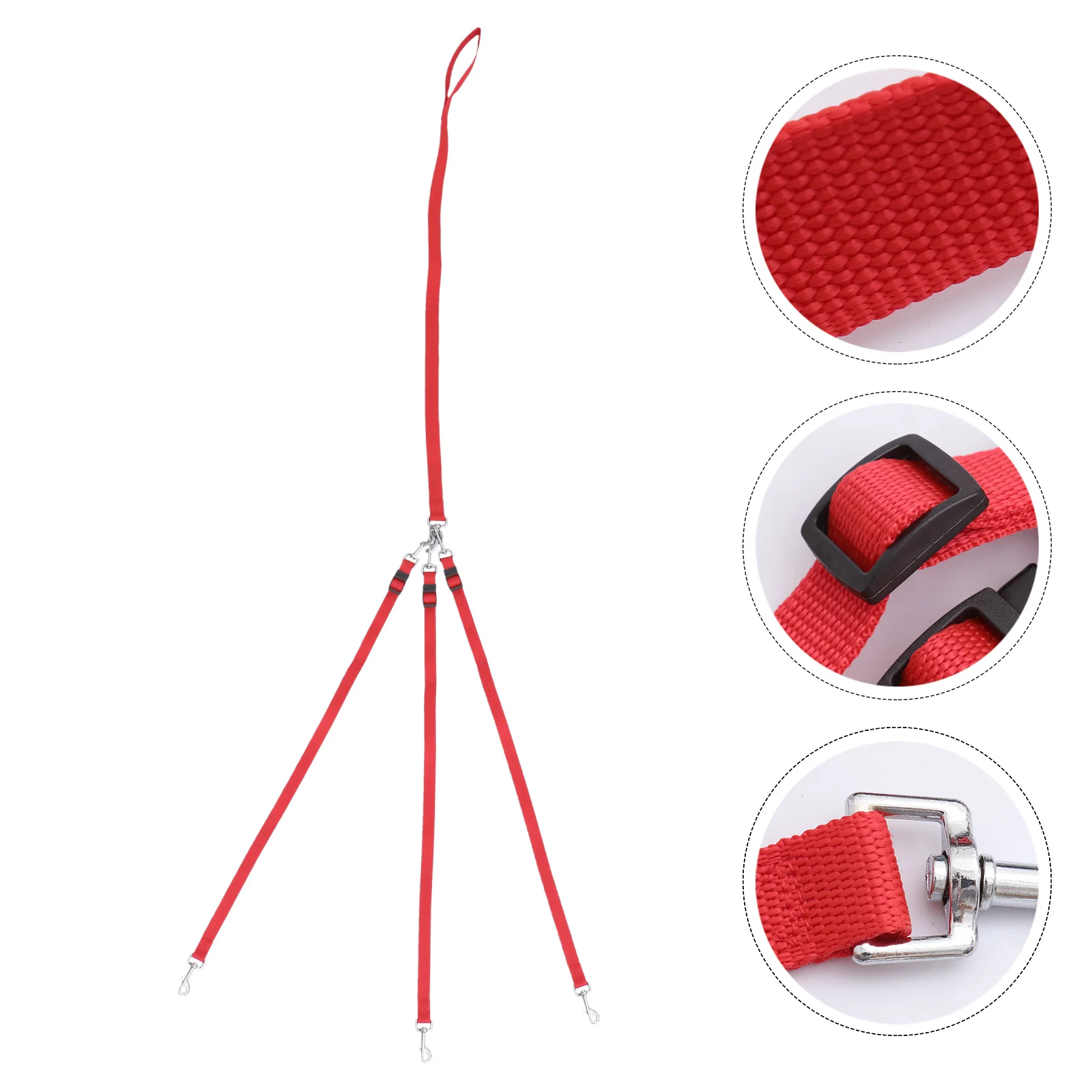 

Tricephalous Dog Leash Heavy Duty Nylon Training Lead Red For Small Medium Dogs Durable Lightweight Weather Resistant Pet