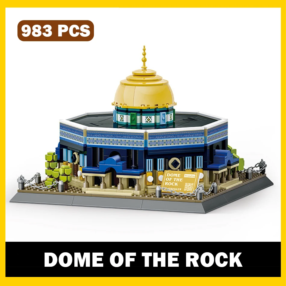 

983 PCS MOC The Dome of the Rock Construction Model Building Blocks Famous World Architecture DIY Bricks Toys Kids Adults Gifts