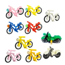 building block brick assemble 4719 bicycle 50860 motorcycle dirt bike accessory brickset Vehicles Moto Bricks MOC Parts Kids Toy