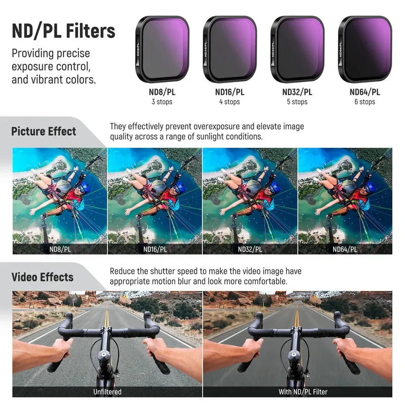 

NEEWER FL-85 4-Pack ND/PL Filter Set For Insta360 ACE PRO with Multi-Coated HD Glass