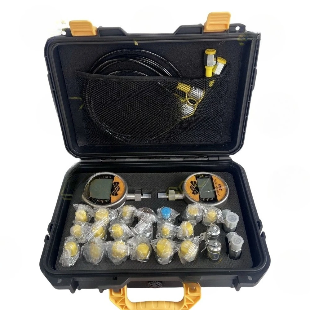 Hot Sale Excavator Hydraulic Pressure Gauge Tester 3/4/5 Gauge Excavator Digital Gauge Set with Tee Connector
