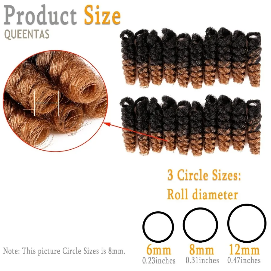 QUEENTAS 3 Packungen 10 Zoll kurzes Häkelhaar für schwarze Frauen mit 6 mm kleinem Zauberstab, spiralförmige Locken, blonde lockige Verlängerung, synthetische Ja