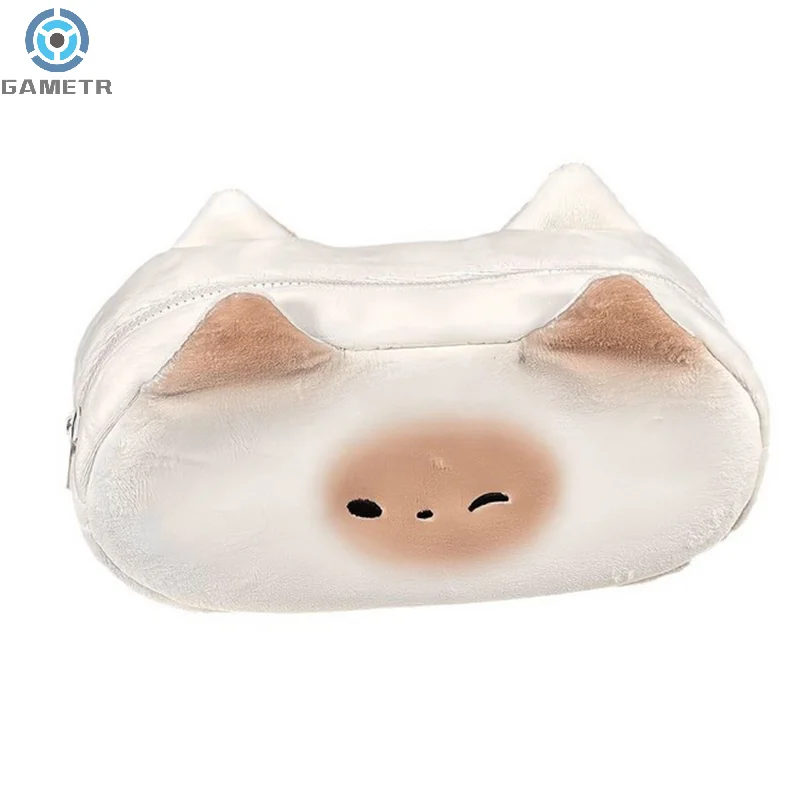 Bolsa de lápices de felpa de dibujos animados japoneses, lindo gato tostado, Kawaii, regreso a la escuela, estudio, papelería, útiles escolares, estuches de lápices