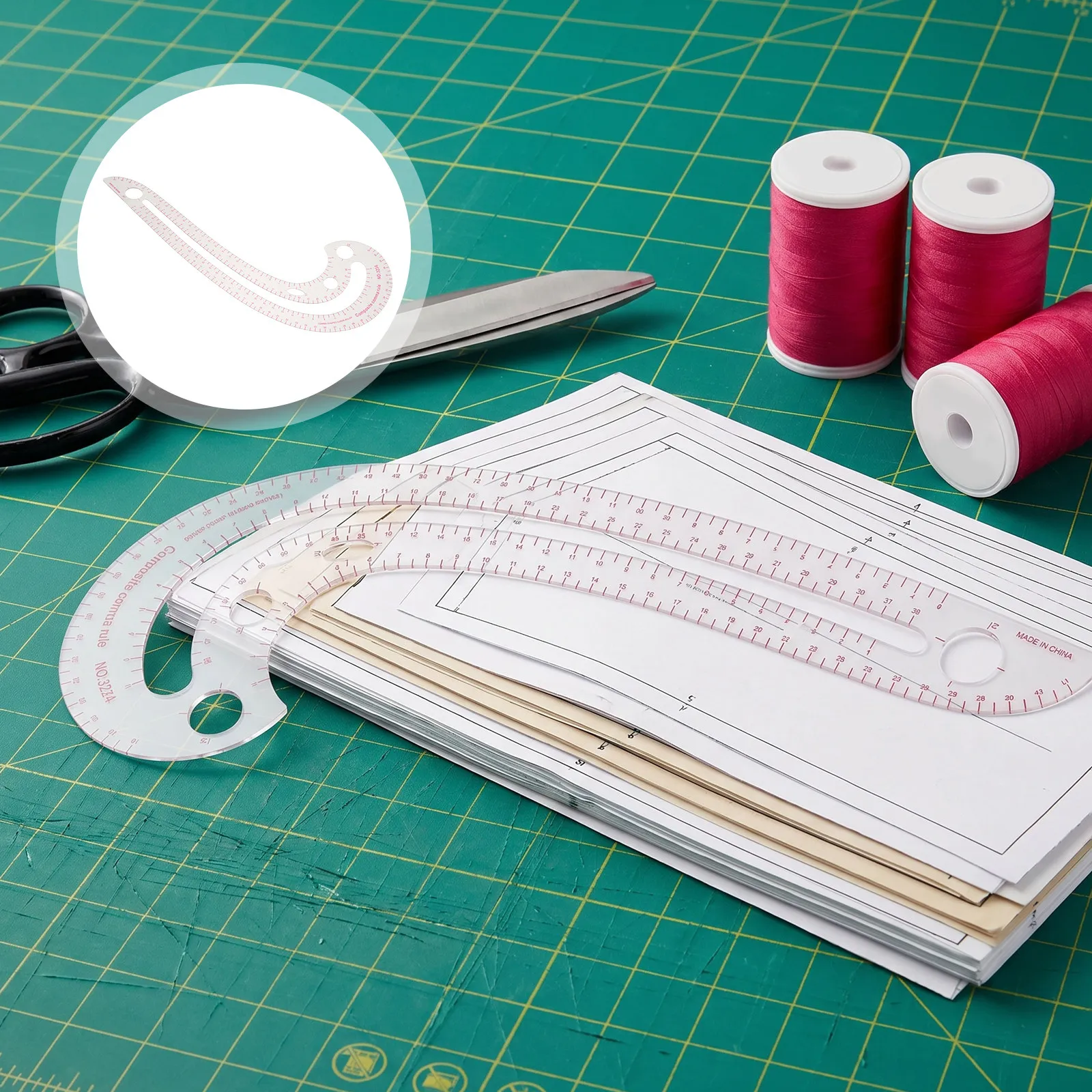 6Pcs Pattern Drafting Curve Rulers Flexible Plastic French Curve Templates for Garment Design Sewing Tailor Making Drawing Guide