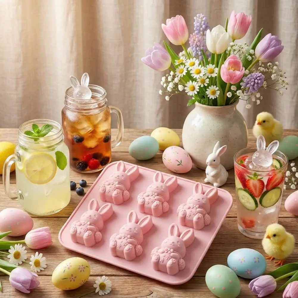 Easter Ice Tray Mold Easter Bunny Mold Set 3d Silicone Ice Tray Food-grade Safe Non-stick Baking Chocolate Cake Jelly Fudge - view 5