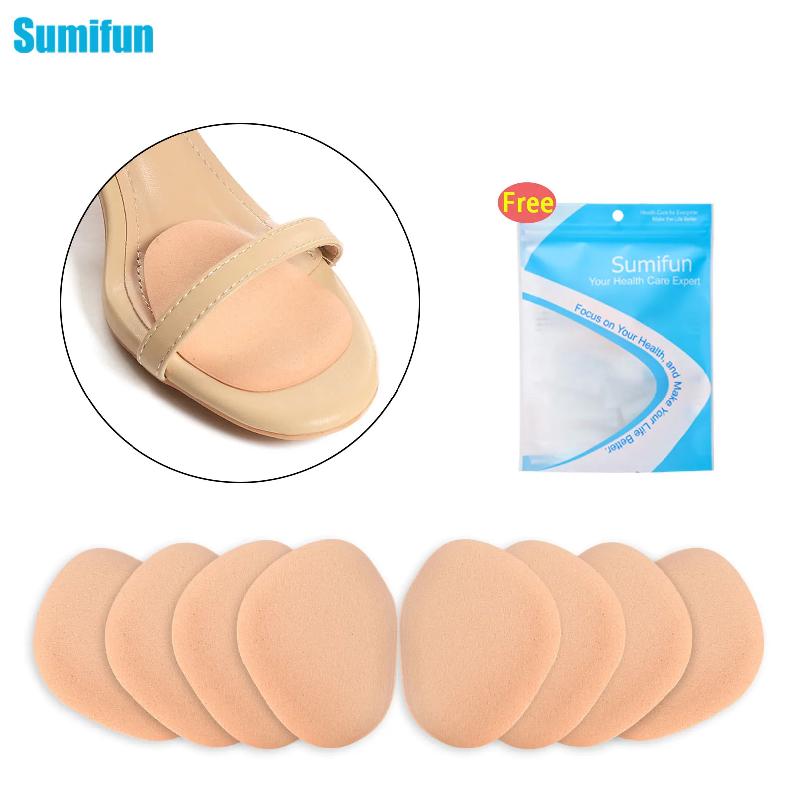 

2/4/8/12Pcs Sumifun High Heels Forefoot Pad Women Anti Slip Metatarsal Insole Anti Slip Shock Absorption Foot Corn Pain Relief