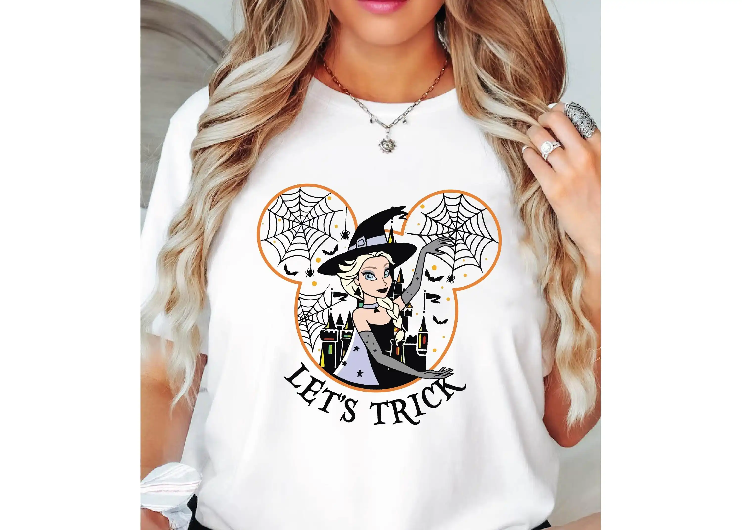 

Disney Princess Graphic Printing Summer Autumn Winter Cotton Men's and Women's T-Shirts Short Sleeves Luxury Outdoor Sports