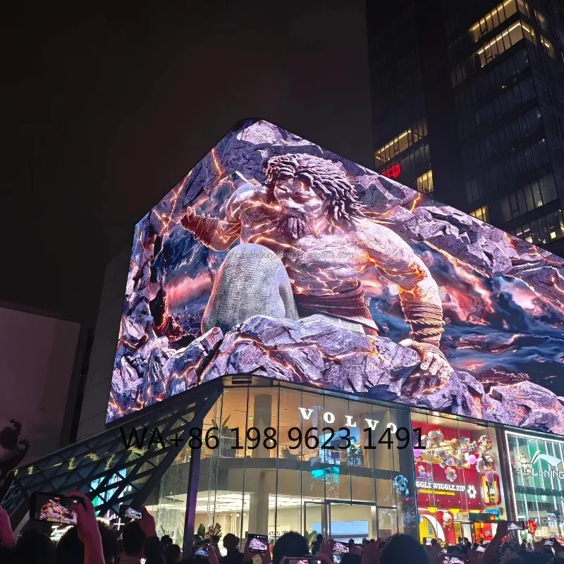 3D Effect Outdoor LED Billboard IP65 4500cd HD Giant Display 2-Year Warranty for Shopping Mall Commercial Advertising