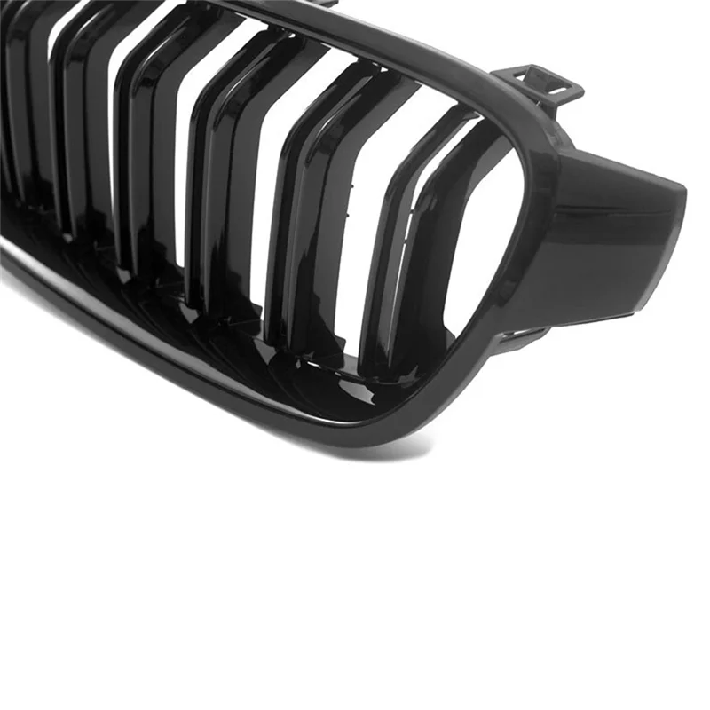 

Superior-Car Grille Bright Black For BMW 3 F30 F31 F35 2012-2018 Dual Bar Upgraded Version Middle Grille