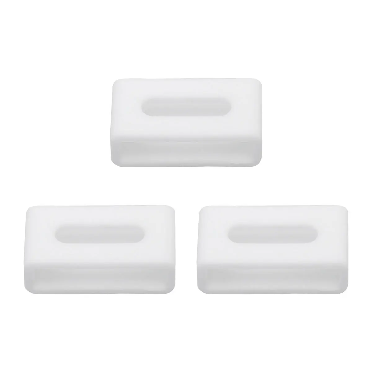 

3Pcs Silicone Watch Strap Fastener Ring Replacement Band Flexible Easy Install for Ga110 Ba 16Mm White Watch Band Loop