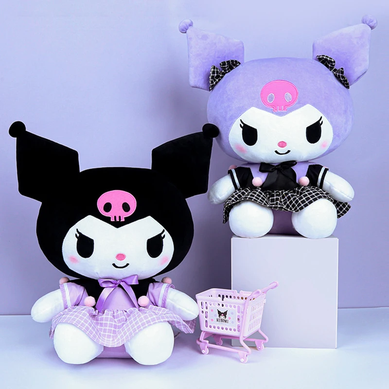 Chính Hãng Sanrio Kuromi Nhồi Bông 38Cm Kawaii Công Chúa Nơ Bé Gái Gối Sofa Mềm Mại Anime Hoạt Hình Trẻ Em Sang Trọng Đồ Chơi Ngày Lễ quà Tặng