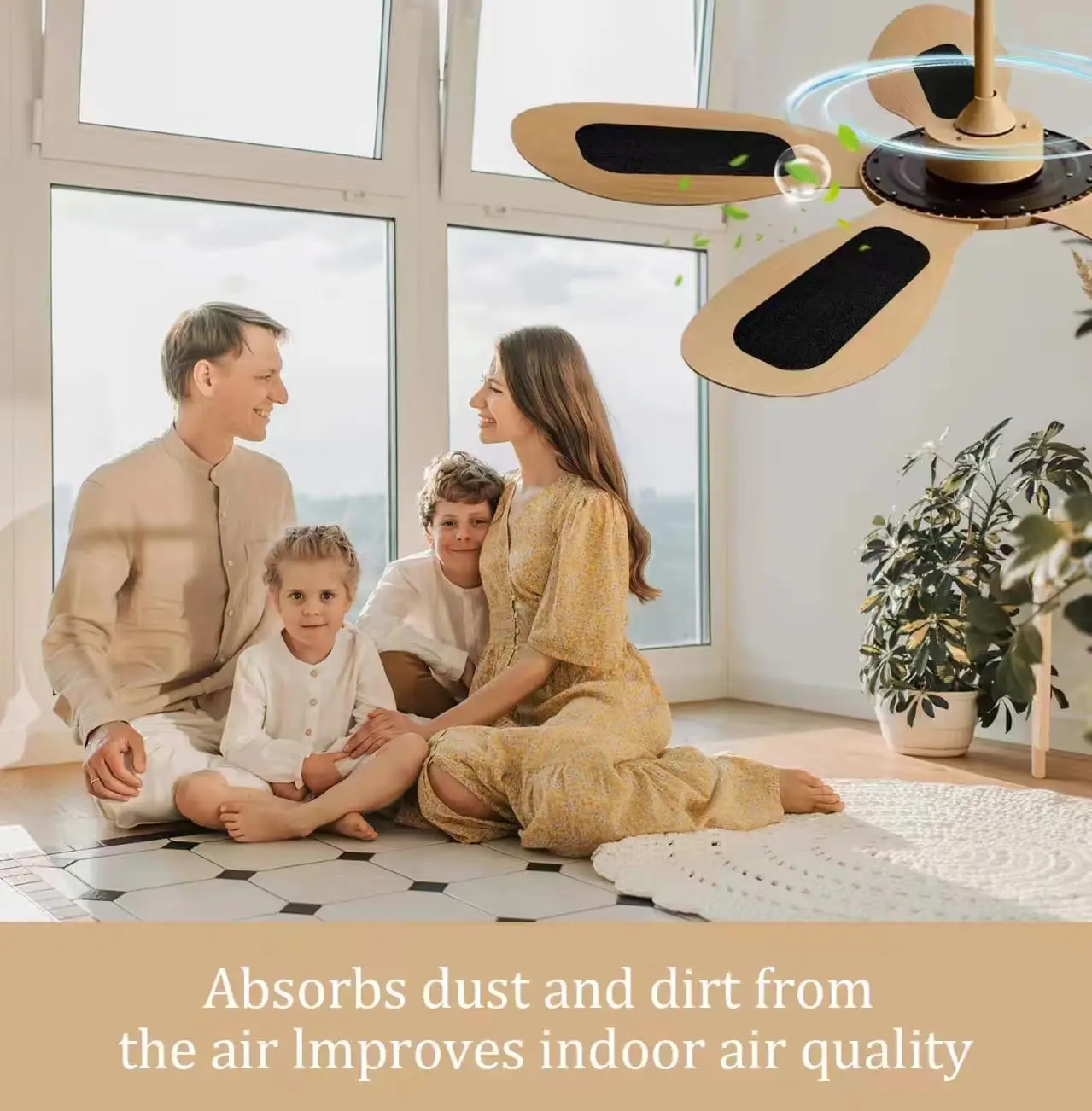 5Pack Ceiling Fan Filters, Ceiling Fan Filters for Blades, Activated  Carbon Filters for Ceiling Fan, Air Filter for Common Hous