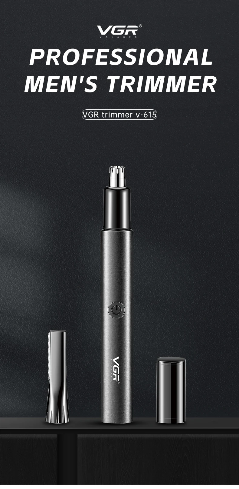 VGR 615 便利なヘアトリミングセット 2-in-1 鼻毛トリマー ディープクリーニング IPX4 全身水洗い脱毛装置
