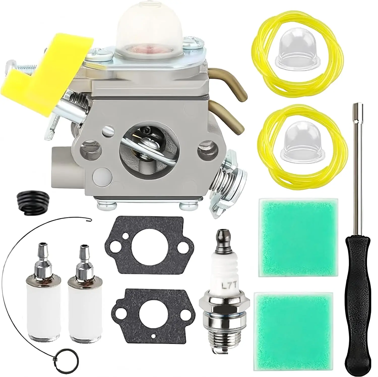 CS26 Carburetor Tune Up Kit Fits for Ryobi Homelite CS30 SS26 25CC 26CC 30CC String Trimmer Weed Eater Blower Brushcutter Replac