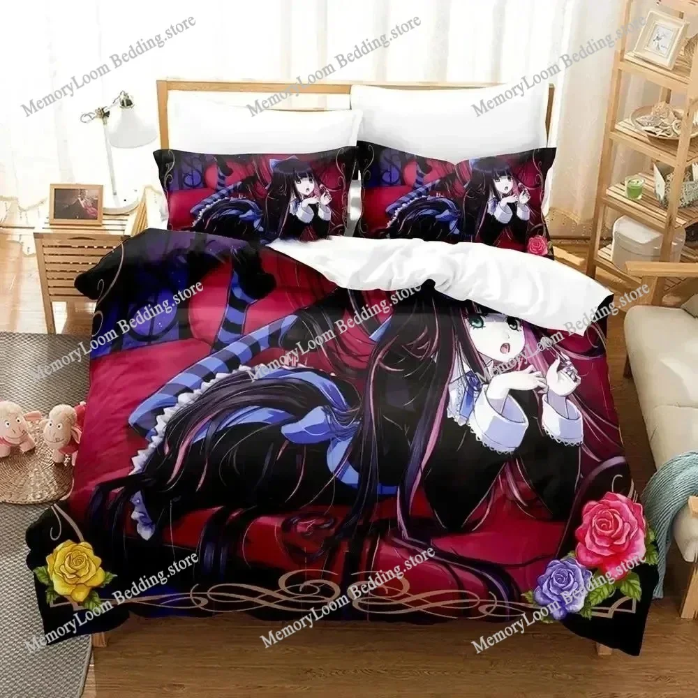 

Vibrant 3D Print Anime Panty Stocking Bedding Set: Duvet Cover & Pillowcases, King/Queen Size for Boys & Adult Collectors