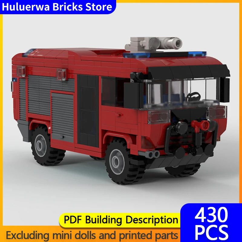 

City Car Model MOC Building Bricks Water Tank Fire Truck Modular Technology Children Holiday Gifts Assemble Toys Suit