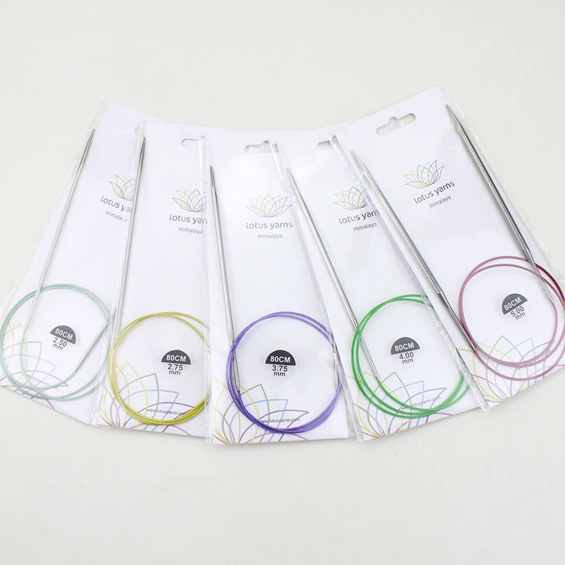 Lotus Yarns 80 cm  Stainless Steel Fixed Circular Knitting Needles