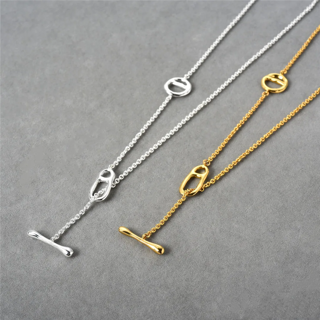 Coffee bean long necklace for women sweater necklace minimalist simple high quality elegant jewelry