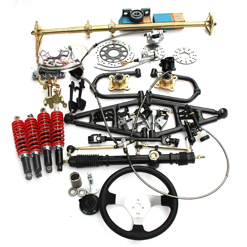 For DIY Homemade Modified Four-Wheel Kart Accessories Disc Brake Front and Rear Suspension Steering Wheel Steering Bold