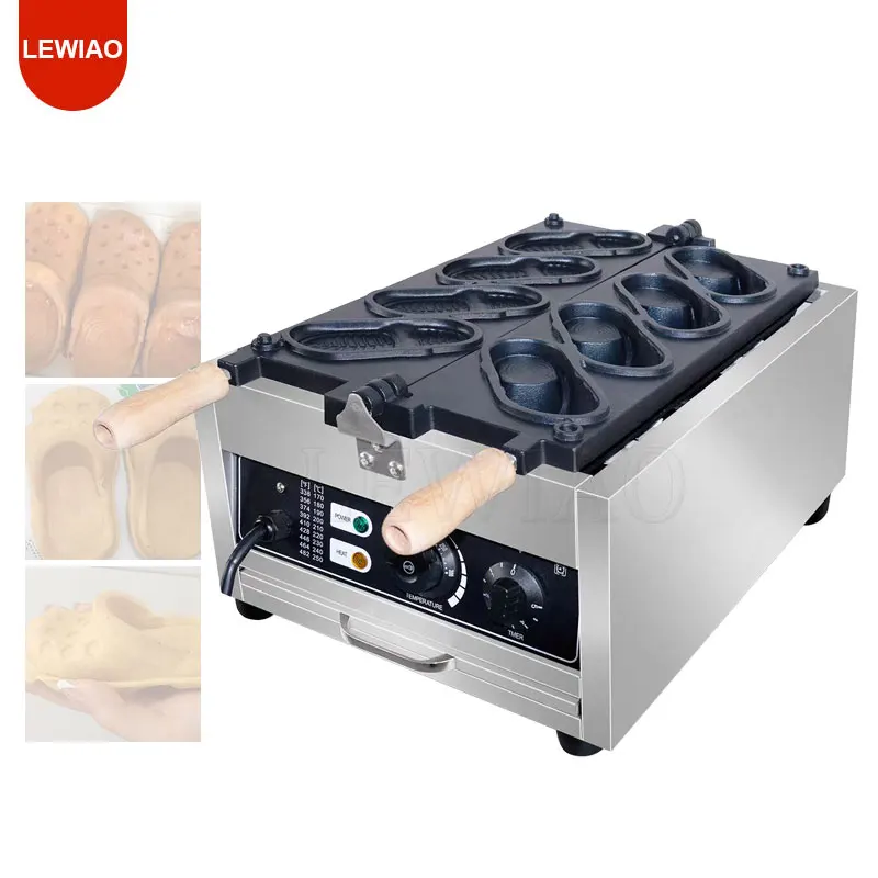 صانع الوافل على شكل كروكس من الفولاذ المقاوم للصدأ - تصميم غير لاصق بفتحة ثلاثية الأبعاد حديد الوافل للأطفال نمط حذاء مضحك فطيرة بيكر