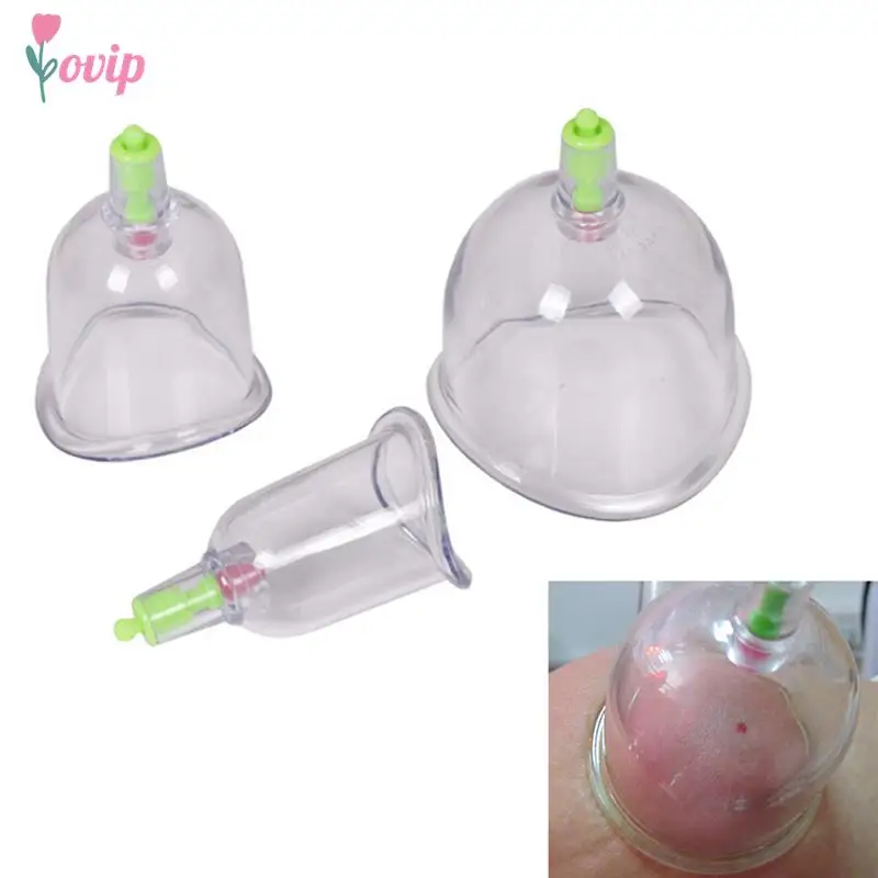 

New 3 Cups Chinese Medical Vacuum Cans Cupping Cup Cellulite Suction Cup Therapy Back Body Anti-cellulite Massage Cupping Set