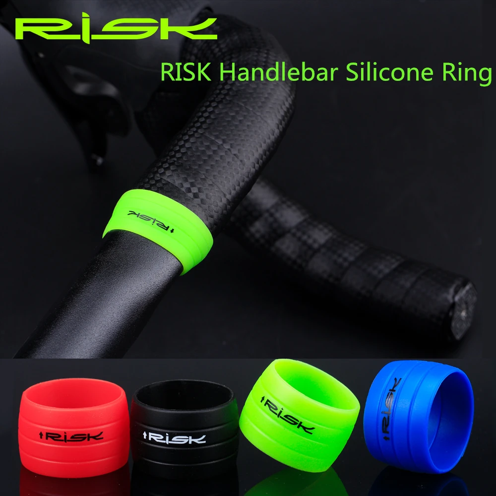 RISK Road Bike Strap Silicone Ring  Protective Silica Rubber Ring  Anti-Skip Plugs  For Bar Tape Waterproof  Wear Resistant