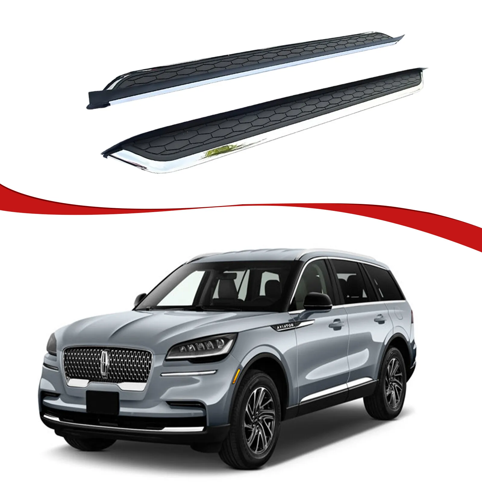 

Подножки для бега, боковые ступеньки, педаль, Nerf Bar, подходит для Lincoln Aviator 2020-2025 гг.